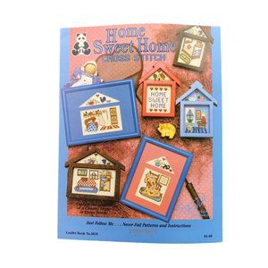 Vintage Cross Stitch Patterns, Home Sweet Home, 1987 Suzanne McNeill Design Orig